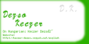 dezso keczer business card